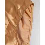Close-up of Dolce & Gabbana Beige Silk Stretch High Waist Girdle Underwear featuring luxurious beige silk and detailed stitching.