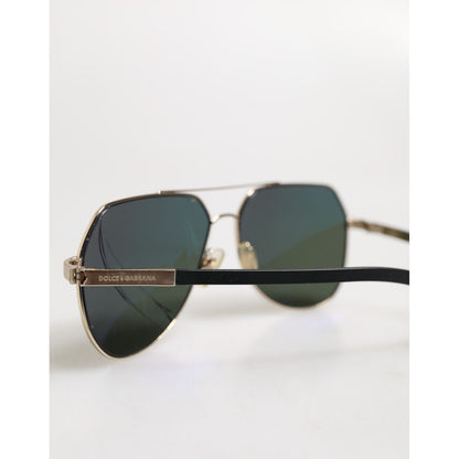 Dolce & Gabbana Black 18K Gold Plated Polarized Steel DG2133K Sunglasses