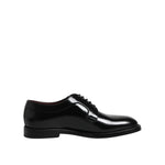 Dolce & Gabbana Black Calf Leather Lace Up Dress Shoes, luxury men's derby, high craftsmanship, leather sole, Italian made