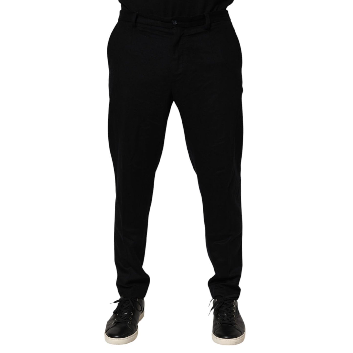 Dolce & Gabbana Black Cashmere Dress Formal Trouser Pants with tailored fit and classic design, perfect for formal and upscale events.