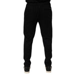Back view of Dolce & Gabbana Black Cashmere Dress Formal Trouser Pants, showcasing tailored fit and elegant style for formal occasions.