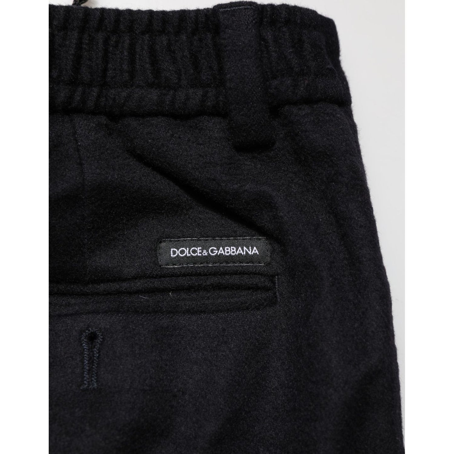 Dolce & Gabbana Black Cashmere Dress Formal Trouser Pants featuring luxury design and tailored fit for formal occasions.