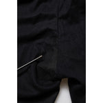 Close-up of Dolce & Gabbana Black Cashmere Dress Formal Trouser Pants, showcasing luxurious fabric and tailored detailing.