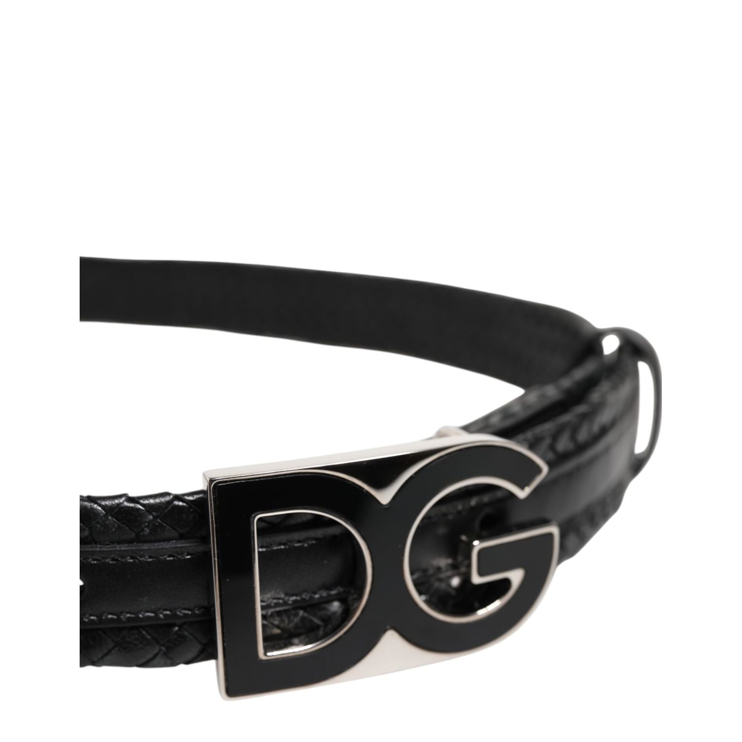 Dolce & Gabbana Black Classic Leather DG Logo Buckle Belt
