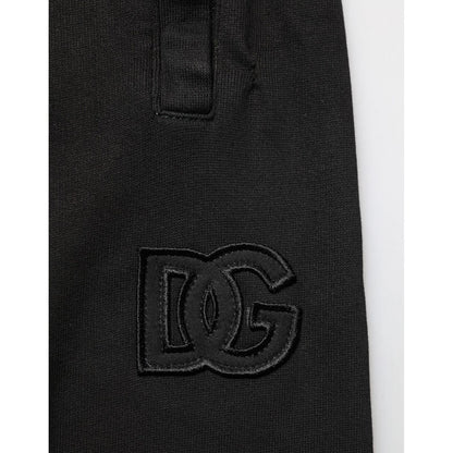 Dolce & Gabbana Black Cotton DG Logo Men Jogger Pants
