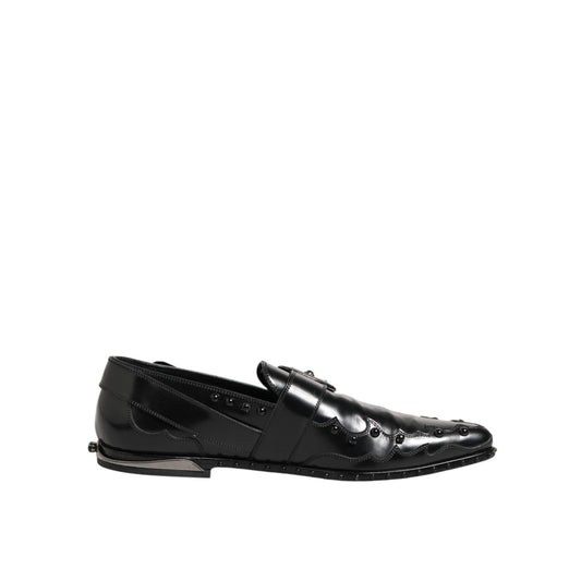 Dolce & Gabbana Black Embellished Dress Monk Strap Shoes