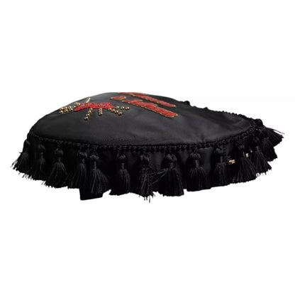 Dolce & Gabbana Black Heart L'Amore Patch Embellished Kids Backpack