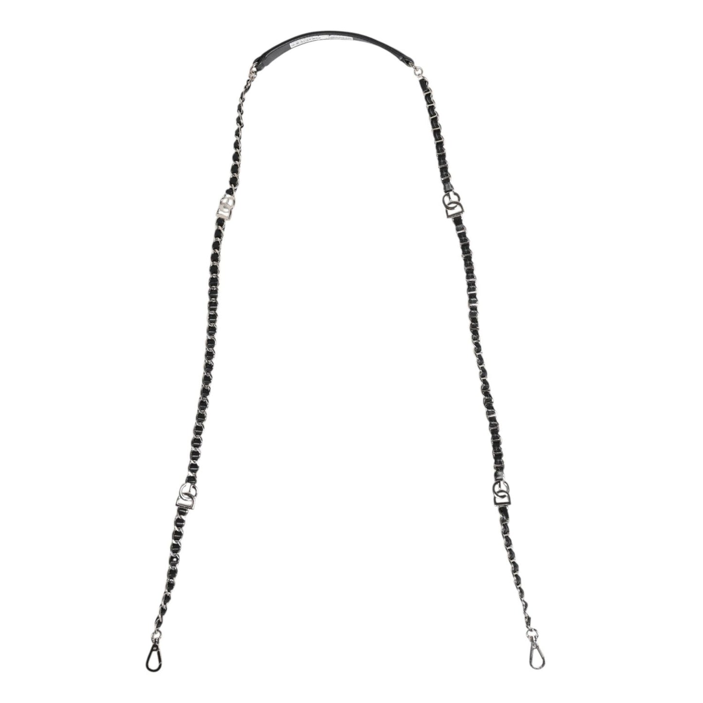 Dolce & Gabbana Black Leather DG Logo Chain Bag Shoulder Strap