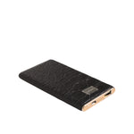 Dolce & Gabbana Black Leather Exotic Skin 3000mAh Power Bank Charger USB with luxurious textured design and USB output.