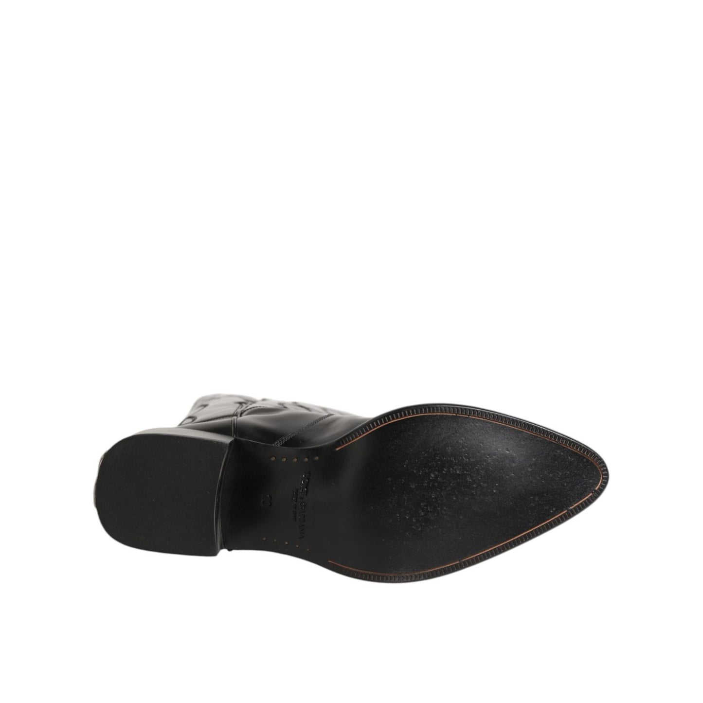 Dolce & Gabbana Black Leather Over The Calf Biker Boots Shoes