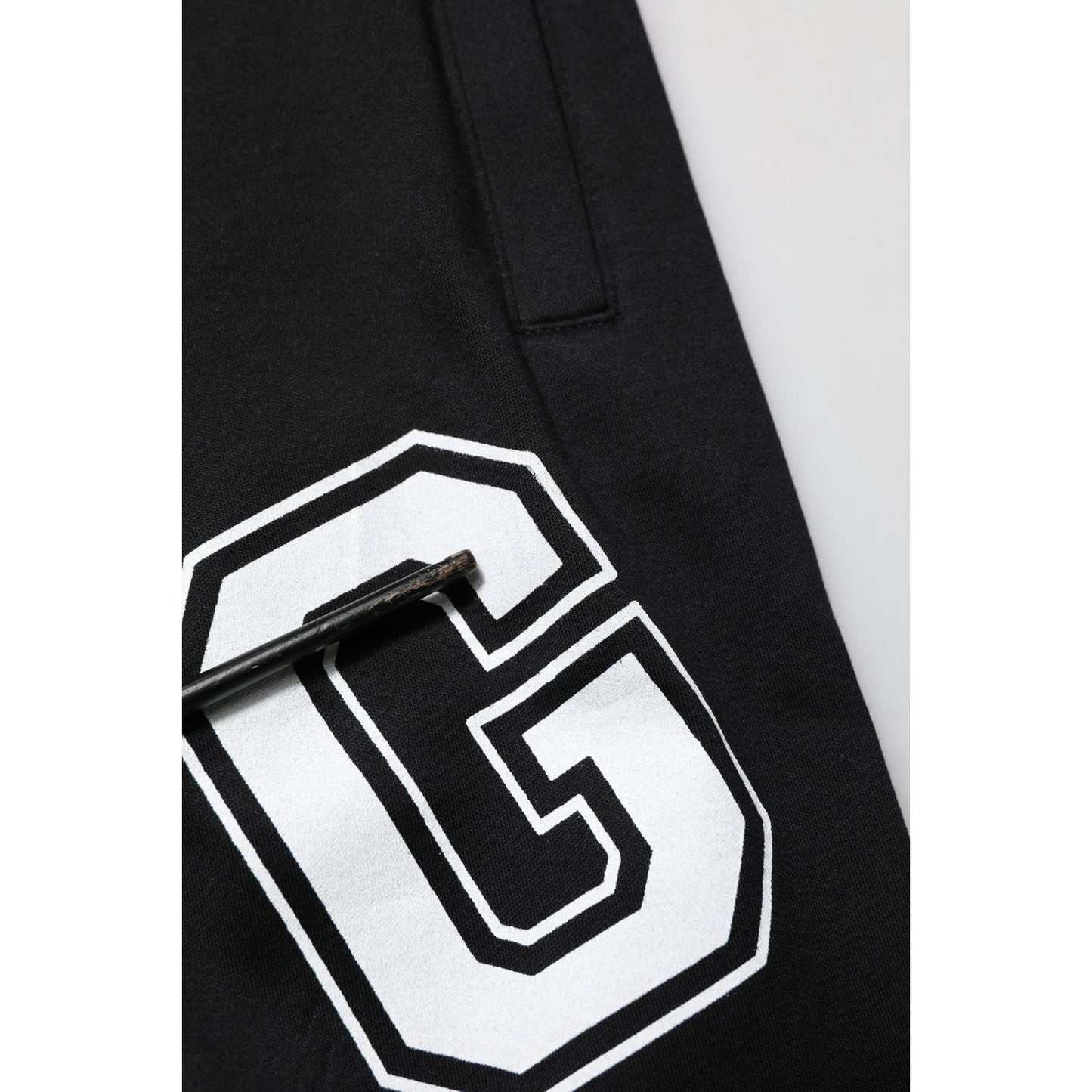 Dolce & Gabbana Black Logo Print Cotton Casual Bermuda Short