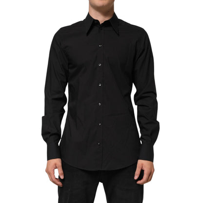 Dolce & Gabbana Black MARTINI Slim Fit Dress Formal Men Shirt