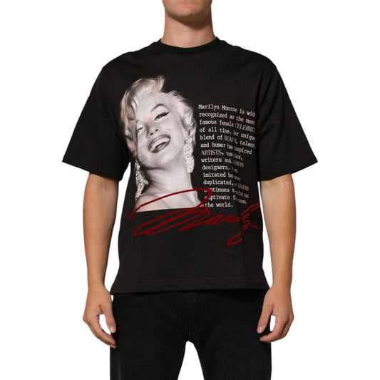 Dolce & Gabbana Black Marilyn Monroe Cotton Crew Neck T-shirt