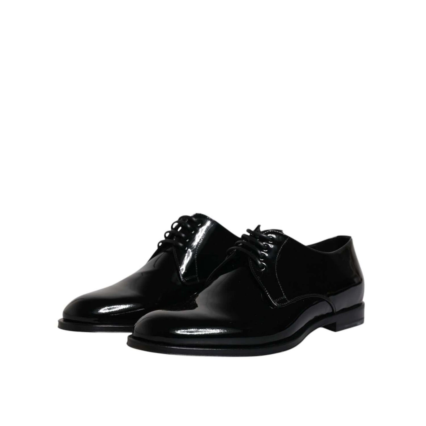 Dolce & Gabbana Black Patent Leather Derby Formal Dress Shoes