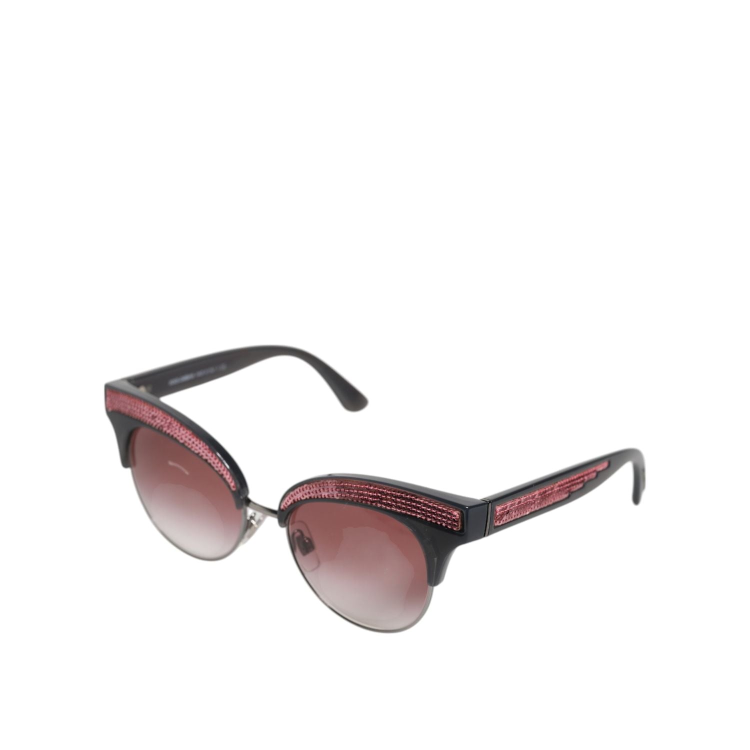 Dolce & Gabbana Black Pink Mirrored Cat Eye DG6109 Sequined Sunglasses