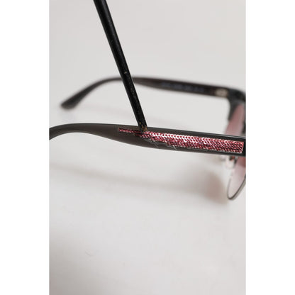 Dolce & Gabbana Black Pink Mirrored Cat Eye DG6109 Sequined Sunglasses