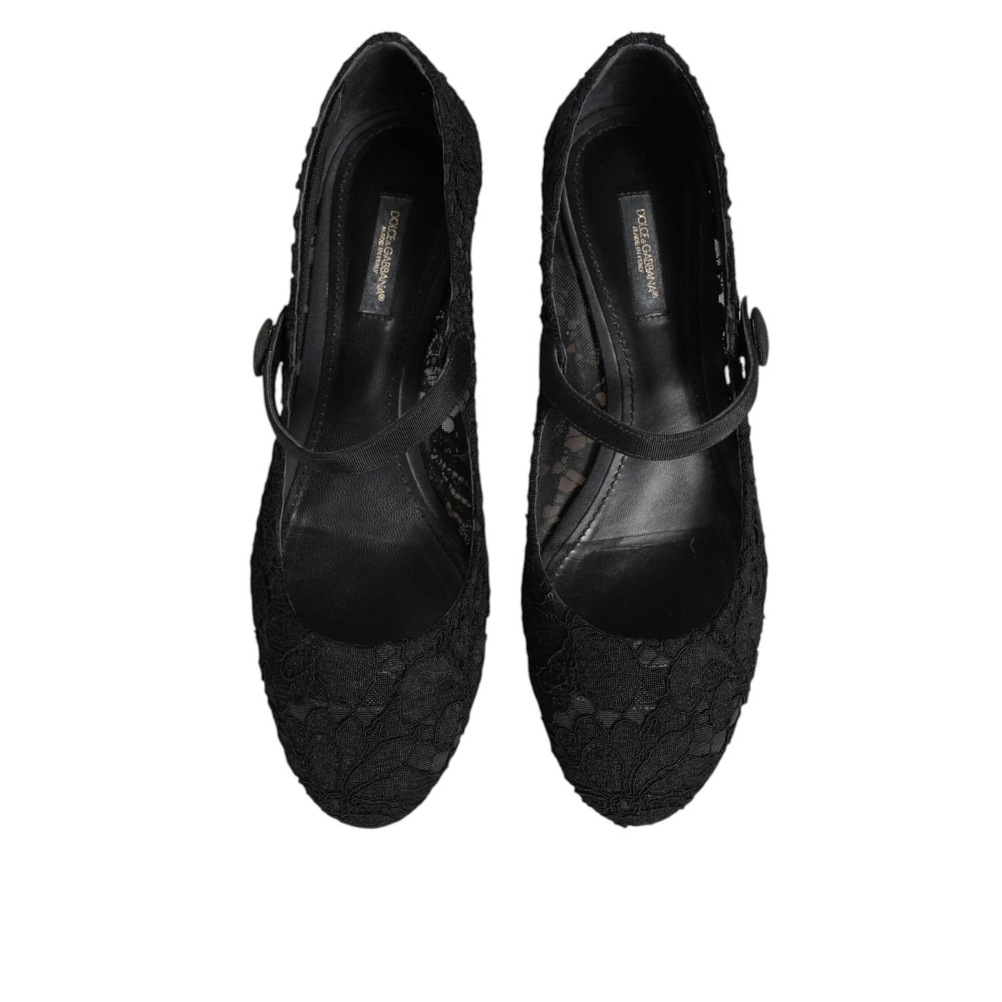 Dolce & Gabbana Black Vally Taormina Floral Lace Pumps Shoes