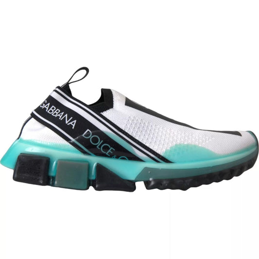 Dolce & Gabbana Black White Blue Slip On Sorrento Sneakers, side view