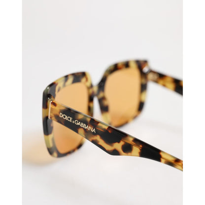 Dolce & Gabbana Black Yellow Havana Leopard Square Shades Sunglasses