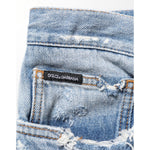 Dolce & Gabbana Blue Distressed Ripped Denim Pants Jeans