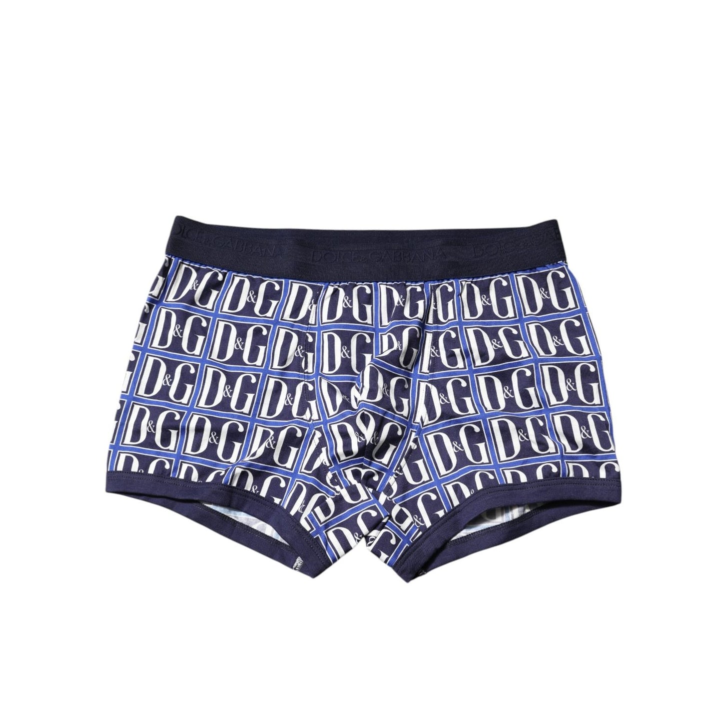 Dolce & Gabbana Blue Logo Print Regular Boxer Brief Underwear