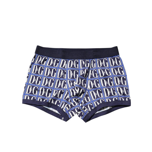 Dolce & Gabbana Blue Logo Print Regular Boxer Brief Underwear