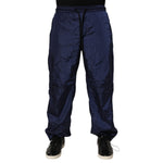 Dolce & Gabbana Blue Nylon Straight Jogger Sweatpants Pants