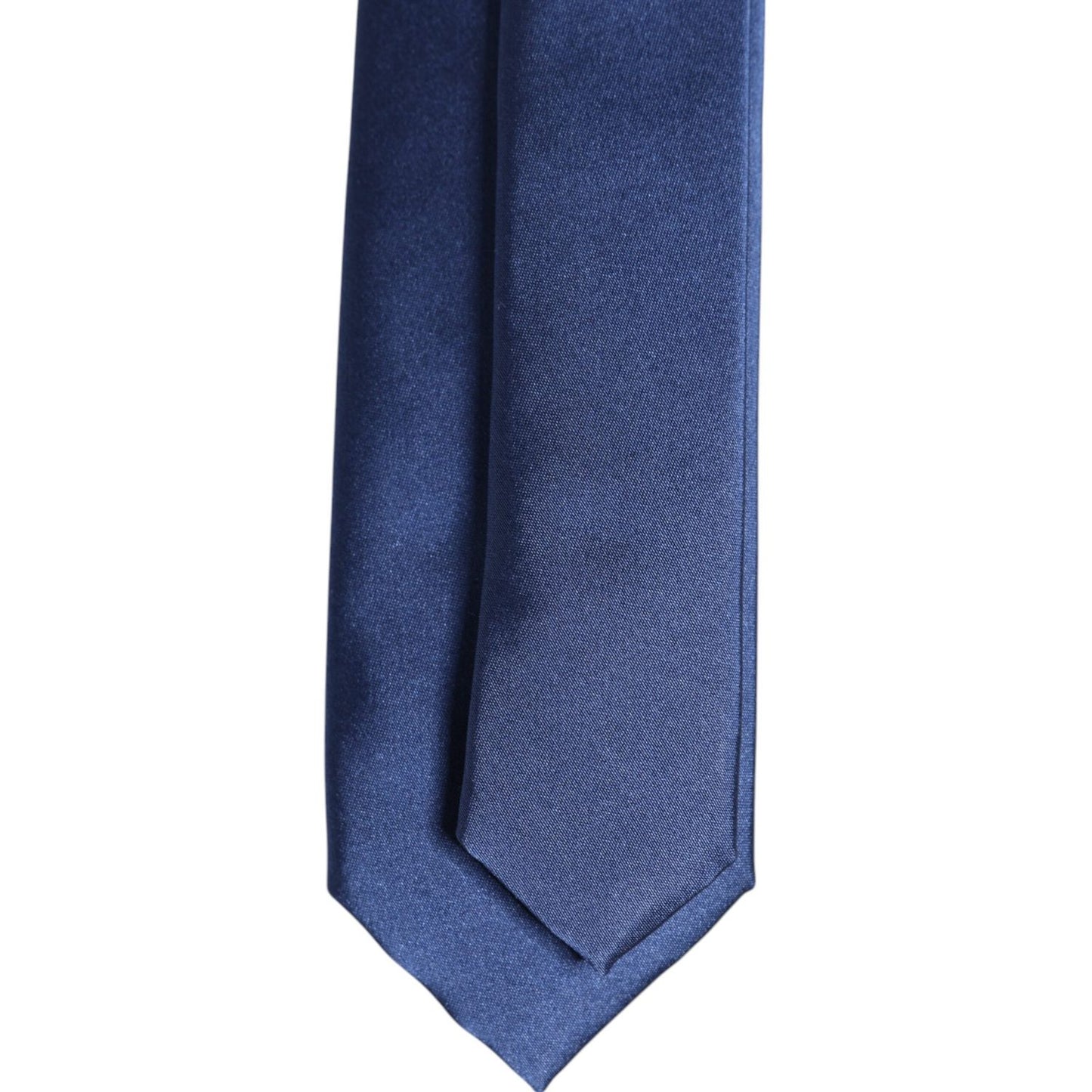 Dolce & Gabbana Blue Solid Silk Adjustable Necktie Tie