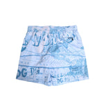 Dolce & Gabbana Blue World Map Polyester Elastic Waistband Swimwear