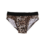 Dolce & Gabbana Brown Cotton Leopard Logo Midi Brief Underwear, stylish and comfortable briefs made in Italy from stretchy cotton blend.