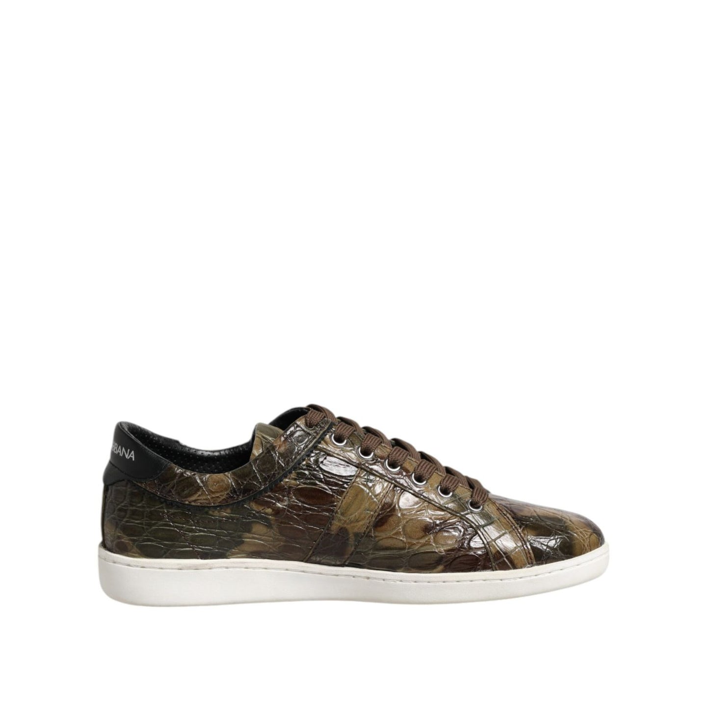 Dolce & Gabbana Brown Exotic Leather Low Top Sneakers Shoes