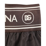 Dolce & Gabbana Brown Polyester Logo Elastic Waistband Swimwear showcasing logo detail