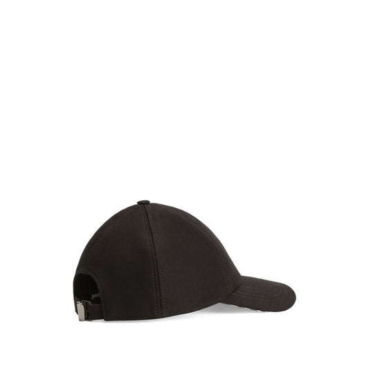 Dolce & Gabbana Cotton baseball cap with black tonal stitching, curved brim, and adjustable strap, featuring logo detailing at the back.