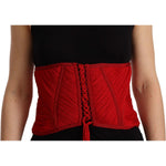 Dolce & Gabbana Elegant Red Silk Corset Belt Top TSH6822 - 36