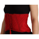 Dolce & Gabbana Elegant Red Silk Corset Belt Top TSH6822 - 36