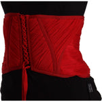 Dolce & Gabbana Elegant Red Silk Corset Belt Top TSH6822 - 36