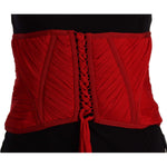 Dolce & Gabbana Elegant Red Silk Corset Belt Top TSH6822 - 36
