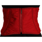 Dolce & Gabbana Elegant Red Silk Corset Belt Top TSH6822 - 36