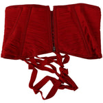 Dolce & Gabbana Elegant Red Silk Corset Belt Top TSH6822 - 36