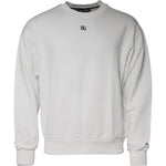 Dolce & Gabbana White Logo Cotton Crew Neck Pullover Sweater TSH86982-46