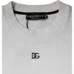 Dolce & Gabbana White Logo Cotton Crew Neck Pullover Sweater TSH86982-46