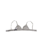 Dolce & Gabbana Gray Silk Satin Triangle Soft Cup Bra Underwear