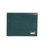 Dolce & Gabbana Green Leather DG Logo Engrave Bifold Card Holder Wallet with sleek design