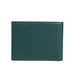 Dolce & Gabbana Green Leather DG Logo Engrave Bifold Card Holder Wallet, showing sleek design and quality craftsmanship.