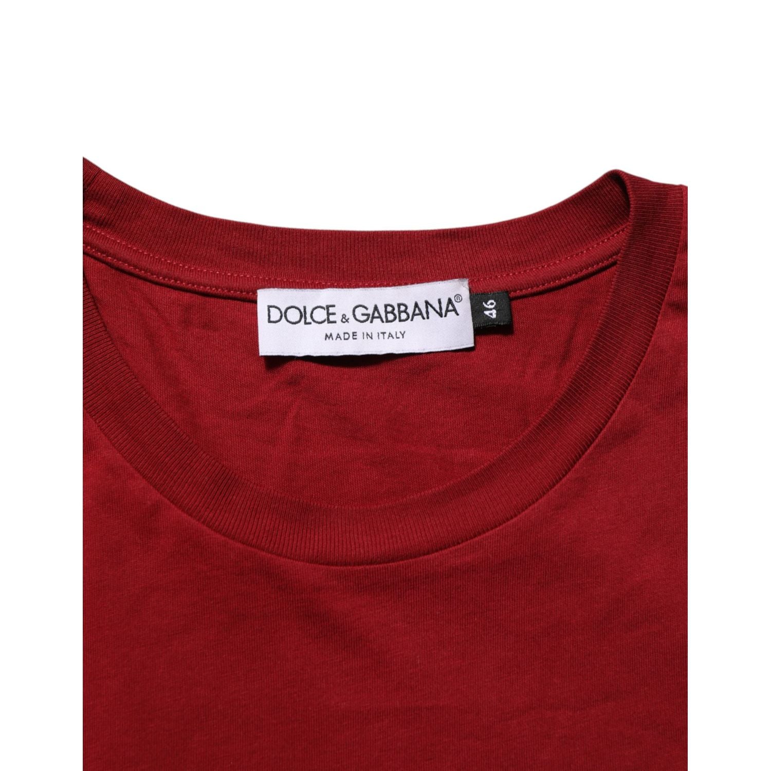 Dolce & Gabbana Maroon Logo Crew Neck Short Sleeve T-shirt