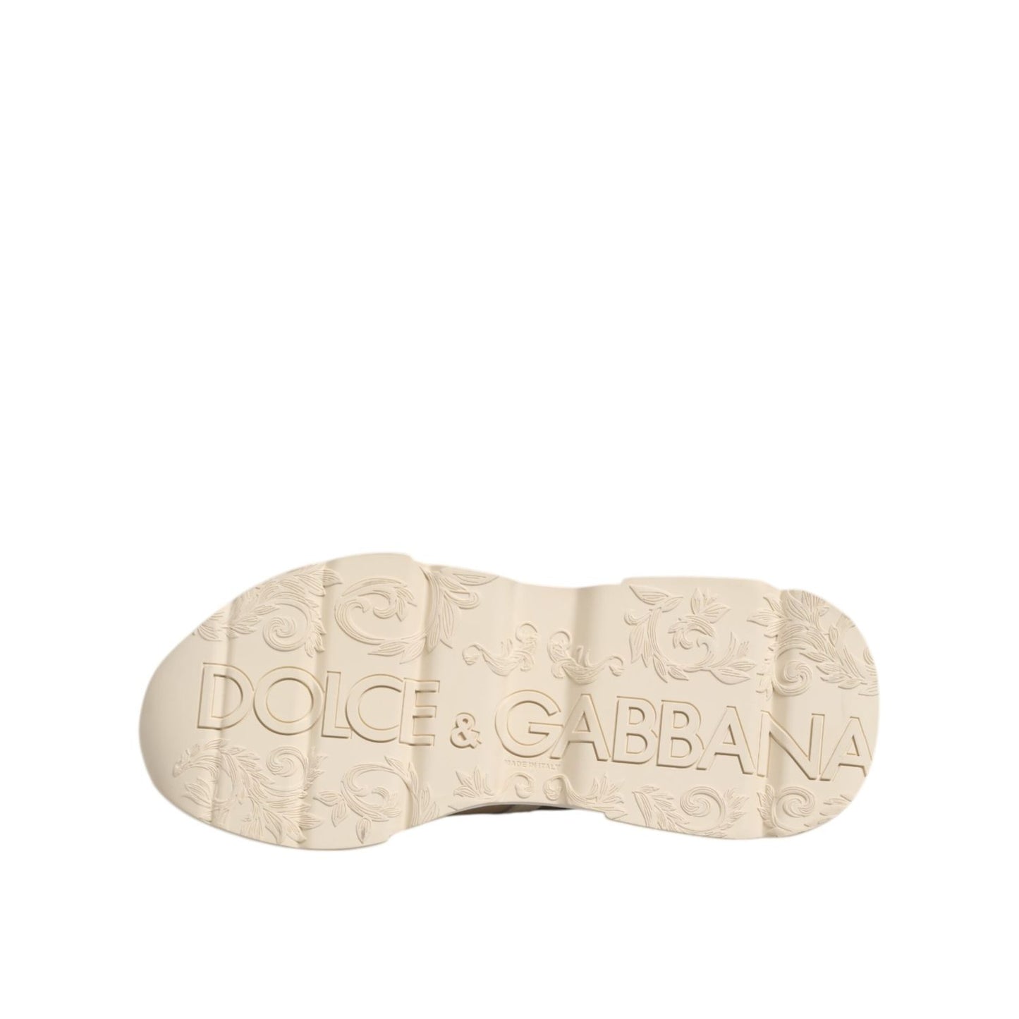 Sole of Dolce & Gabbana Multicolor Daymaster Low Top Sneakers Shoes with embossed logo and textured design.