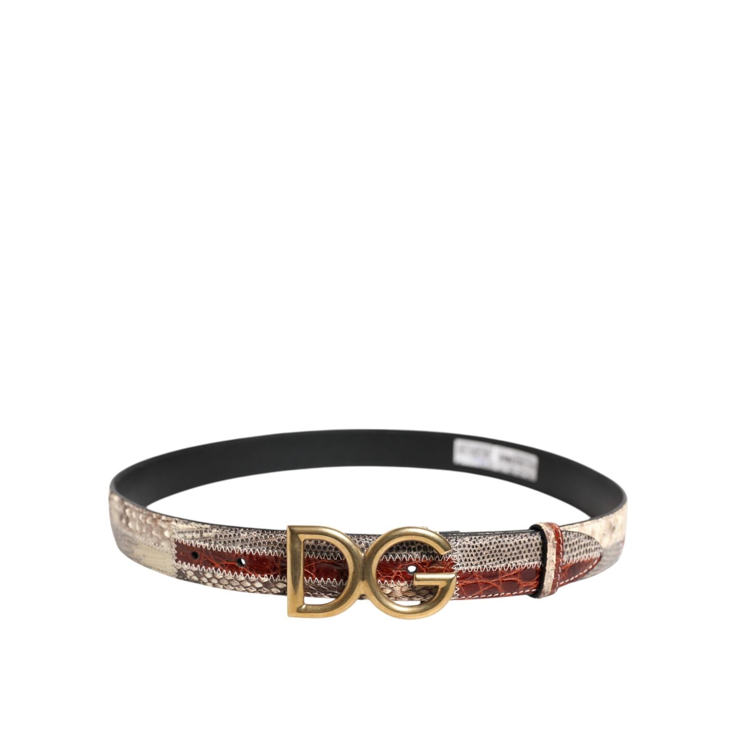 Dolce & Gabbana Multicolor Exotic Leather DG Logo Buckle Belt
