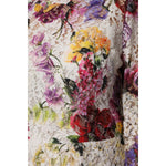 Close-up of Dolce & Gabbana Multicolor Floral Long Sleeve A-line Dress showing vibrant floral print.