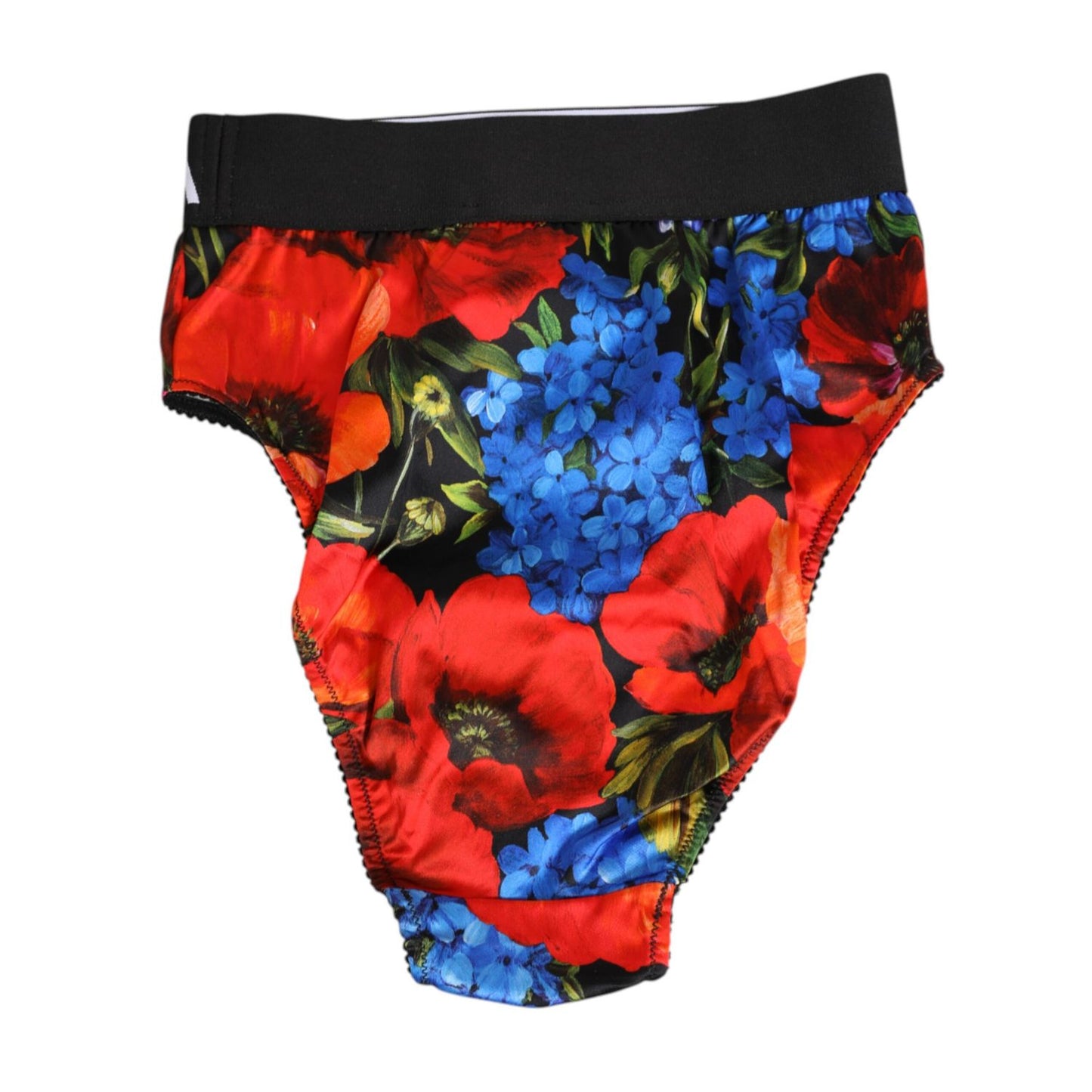 Dolce & Gabbana Multicolor Floral Print High Waist Panty Underwear with vibrant floral design, combining vintage style and modern luxury.