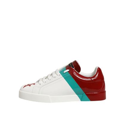 Dolce & Gabbana Multicolor Leather Logo Low Top Sneakers Shoes